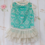 *再販*【XL】冷感メッシュワンピ《ダマスクコーギー×ブルー》