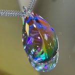 🌈ダークオレンジ＆パープルライトグリーン雫ペンダント🌈
