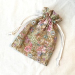 インド刺繍生地＊巾着ポーチ