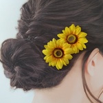 ＊浴衣に似合う向日葵の髪飾り2個セット＊小さめのヘアクリップ＊子どもと大人兼用＊和装＊夏祭り＊トロピカル