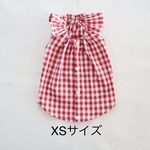 [犬服] XSサイズ 完成品 チワワ　　　　　　　　　　　ギンガムチェック キャミソール ワンピース 背中開き バックオープン