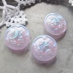 ◆チェコガラスボタン◆ぽんぽん花・フロストパープル ::: 小1.8cm
