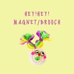 選べるHEY!HEY!あみぐるみブローチorマグネット　メガネ