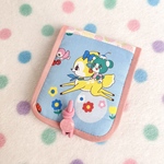 レトロアニマル♡バンビがいっぱいの A7メモ帳用カバー　(メモ帳付き)