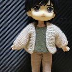 ふわふわカーディガン【ベージュ】（オビツ11、ねんどろいどどーる用）