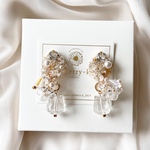 bubble beads bijou × ドイツ製クリアビーズ　pierce（ビジュー　パール　大ぶり　ピアス　イヤリング）