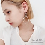 Key of Life▶︎ダブルフープ 大ぶり シルバー サージカルステンレスピアス/ニッケルフリーイヤリング 人気