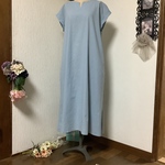 綿　ダークスカイブルー　ワンピース💕