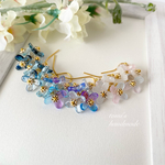 チェコガラスの紫陽花ピアス（イヤリング）　あじさい