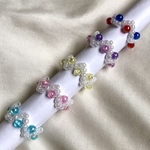 【お子様向け】ビーズリング　5点セット　ビーズ　リング　指輪　ビーズアクセサリー　アクセサリー　発表会　普段使い　可愛い
