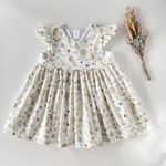 ベビー＊裏地付きフリル袖ワンピース80サイズ ウサギ柄 女の子 誕生日