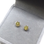 462【ペリドット】天然石一粒ピアス＊4mm＊サージカルステンレス