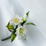 【オーダー】imchann様専用　百合ブローチ　紫陽花万華鏡イヤリング