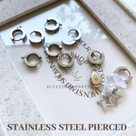 ☆再入荷【4pcs】15mmステンレスハギーフープピアス　ステンレスシルバー