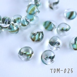 TDM-025   ティアドロップビーズ　ミニ　Green Exotic Aqua　5個