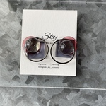 ブラック×レッド ピアス イヤリング