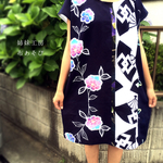 ◆新作◆浴衣ワンピース*花×蝶×扇/着物リメイク