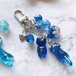 海色じゃれ猫ちゃんキーホルダー blue♡