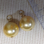淡水真珠　12mm　大珠　ゴールデンカラー　ピアリングチャーム　ピアスチャーム　♡超美系