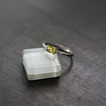 イエローサファイア　ホリゾンタルCZバンドリング　SILVER925