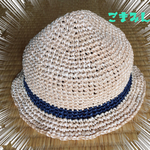 昔ながらの麦わら帽子(紺S)