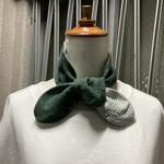 エコな熱中症対策/ネッククーラー ・ボタニカル刺繍のグリーンにギンガムチェック