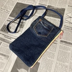 【SALE】スマホショルダー　デニムリメイク　デニム　サコッシュ　ポーチ　ポシェット　ショルダーバッグ