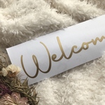 ♡New♡  Welcome 真鍮風ステッカー 防水タイルステッカー 玄関シール ドアサイン ステッカーシール