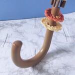 アンブレラマーカー　傘シュシュ　２個セット　オレンジ　パープル段染め　手編み　ハンドメイド