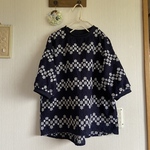 花柄ボーダー刺繍のリブプルオーバー