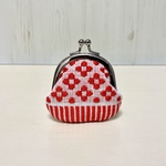 こぎん刺しがまぐち✳︎1点もの✳︎1つだけ黄色いお花
