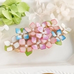 《特集掲載》8cm Matte ツヤ無し加工 パステルカラー barretta  お花いっぱい♪ ❁ お花のバレッタ ＊紫陽花 hydrangea Lilac  na-mia