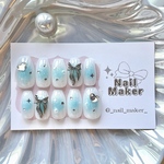 No109 blue cheek nail