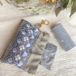 スルッと取り出せる　刺繍リボンとバネ口金のゴミ袋ポーチ
