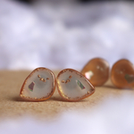 (S size)島柄長ピアス(White little earrings)