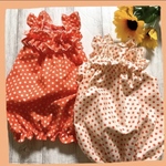 専用❤️ドット柄チュニック ワンピース 犬服オーダー チェックチュニック🍊🧡