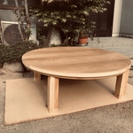 ちゃぶ台こたつタモ105cm丸日本製・ヒーター別売り