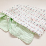 夏の必需品！　薄手ガーゼケット　ミルク柄×ストライプ　ユニセックス　男の子　女の子　4重ガーゼ　ブランケット　枕カバー　冷房対策　オフィス　ペット　カフェ
