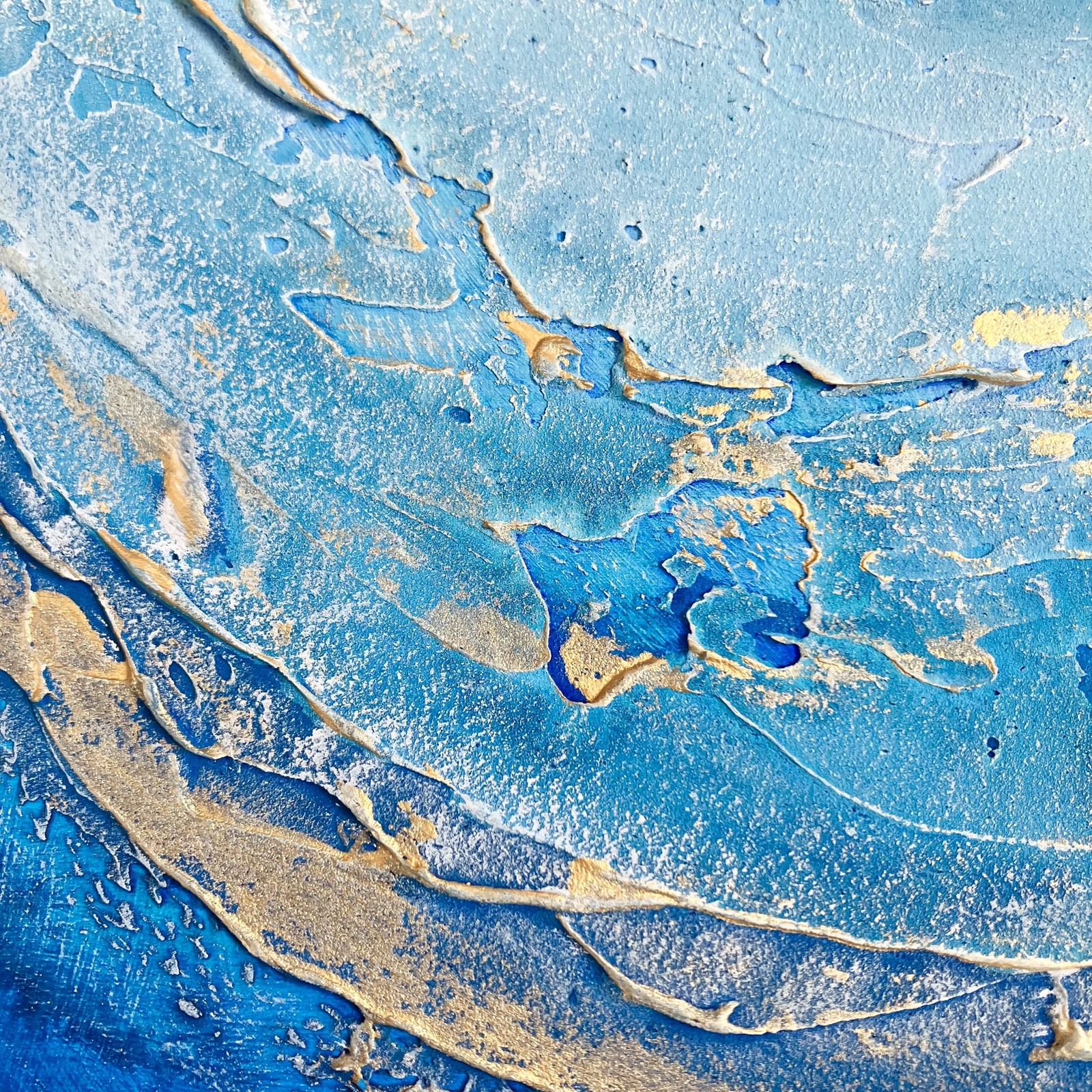 blue shape＊テクスチャーアート 絵画 抽象画 海 - shop wishi