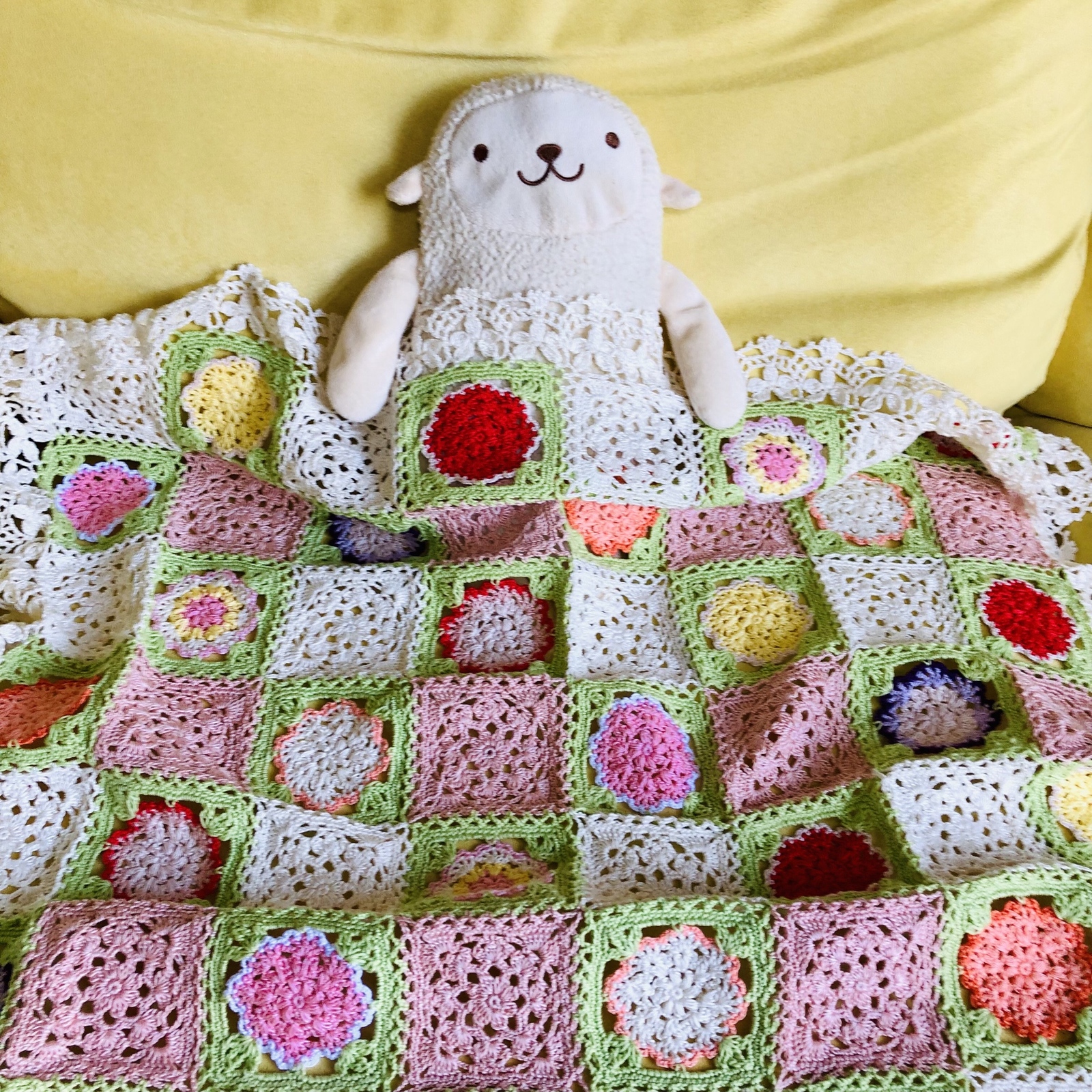 はちょこっこページです。オーナメント、ブランケット ツリーオブライフブランケット(編み図つき) | Jul Knitting
