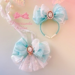 ペット用カチューシャ&チョーカーセット⑤💚ティファニーブルー🎀Ailebyirodori🎀