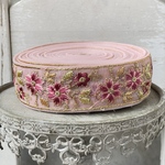 [実物のお色味と違う場合があります] インド刺繍リボン　花　インド刺繍　スパンコール　刺繍リボン　リボン　りぼん　※10月8日よりゆうパケットにて発送