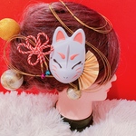 人気☆3点セット☆きつね☆成人式☆ミニお面☆祭り☆組紐アレンジ☆扇子髪飾り☆ゴールド扇子☆水引☆お祭り髪飾り☆成人式髪飾り☆江戸うちリボン☆七五三★よさこい髪飾り☆お揃い☆結婚式髪飾り☆