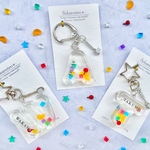 夏季限定ˎˊ˗ 中が動く⁉️カラフルゼリーのイニシャルキーホルダー🌈