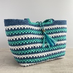 tezukuri1ban様専用【送料無料】*+.ビニール夏素材bag.+*   ネイビー×ミント ボーダー