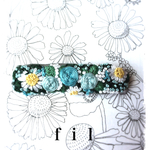 夏色の花刺繍バレッタ