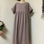 ダブルガーゼ   くすみピンク　ワンピース💕