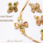 選べるcolor"cute flower"ブレスレット 16KGPチェーン使用