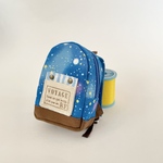 手乗りサイズのシンプルミニリュック（宇宙柄 青）