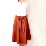 リボンフレアパンツ＊テラコッタオレンジ